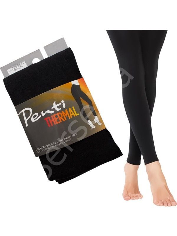 Polar İç Yüzeyli Sıcak Tutan Siyah Kadın Penti İçlik Tayt