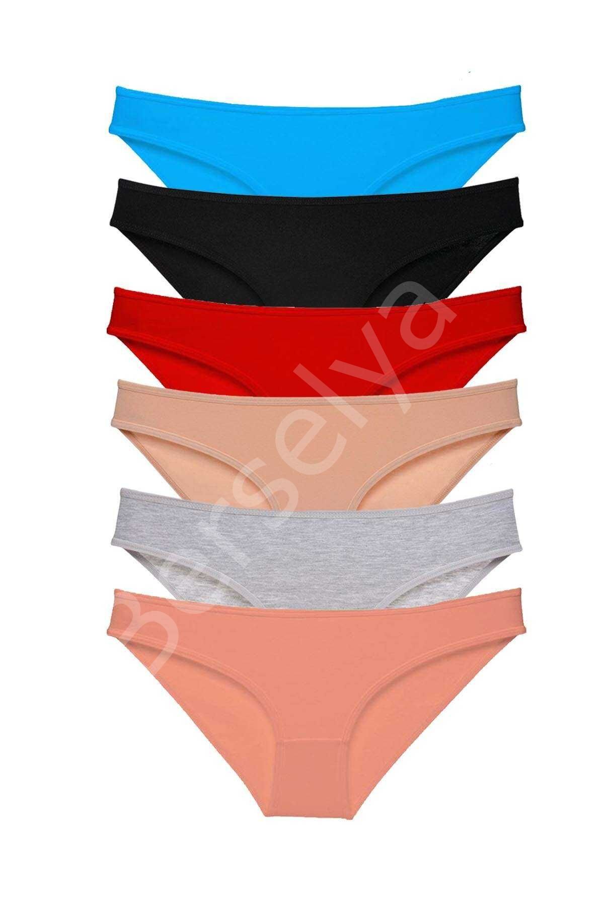 6 adet Süper Eko Set Likralı Kadın Slip Külot Renk 1