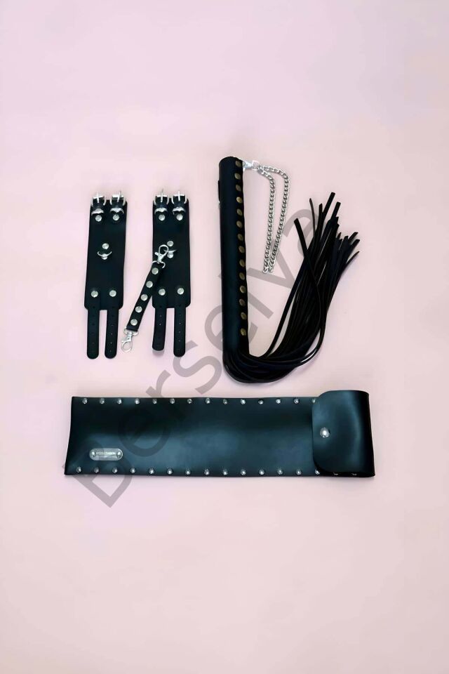 Kelepçe - Kırbaç Set, Kırbaç Takım, Fantezi Kelepçe Takım - Brf1304