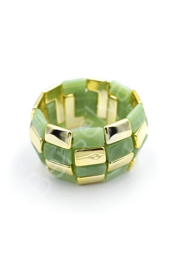 Lastikli Taşlı Bilezik - Yeşil