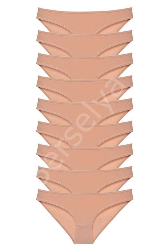 9 Adet Süper Eko Set Likralı Kadın Slip Külot Ten