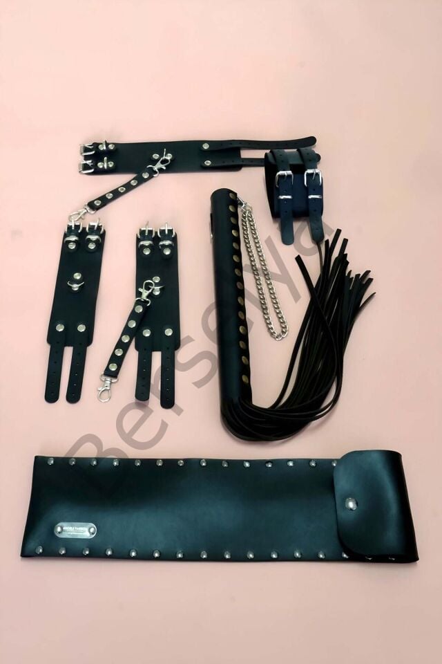 Kelepçe Kırbaç Takım 3'lü Set, El - Ayak Kelepçesi, Kırbaç - Brf1305