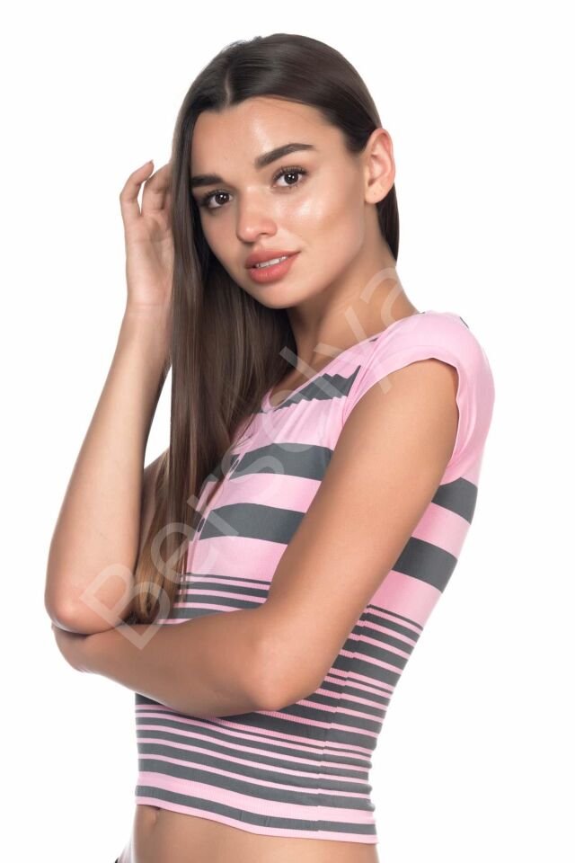 Pembe Gri Mı Emay 5026 Soft Seamless T Shirt