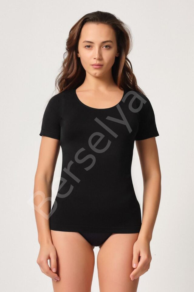 Siyah Mı Emay 5004 Soft Yarım Kollu Atlet