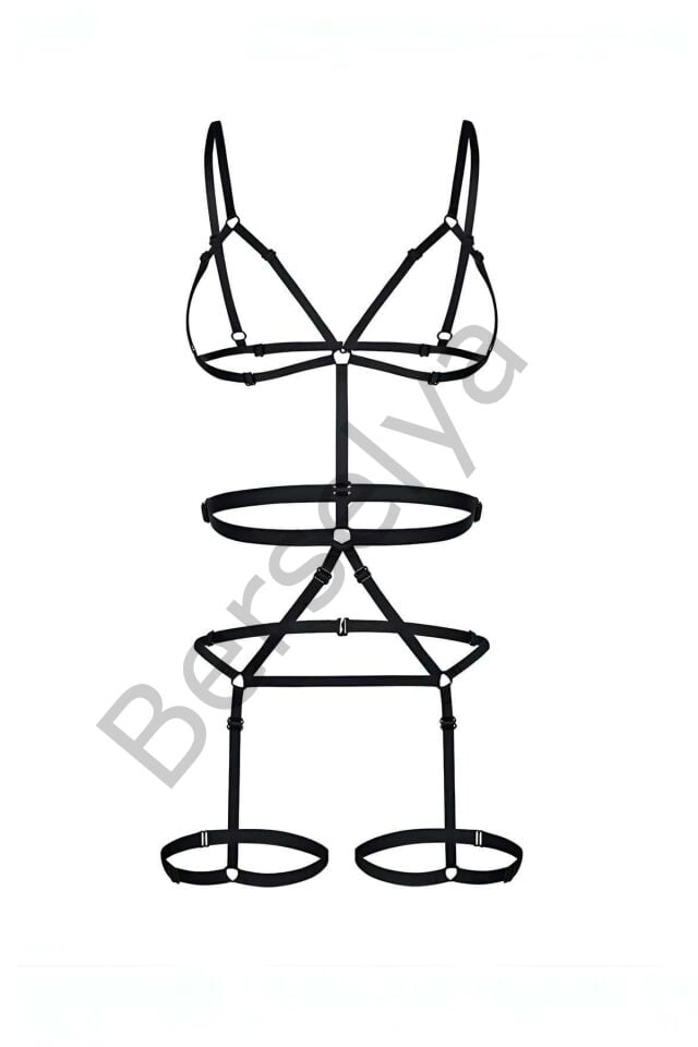 Vücudu Saran Seksi Jartiyer Harness - Brf36