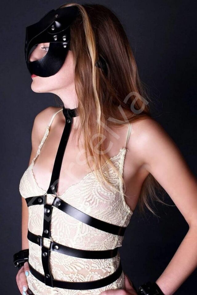 Deri Gecelik Babydoll Yandan Bileklikle Tutturmalı Sexi İç Giyim 700751