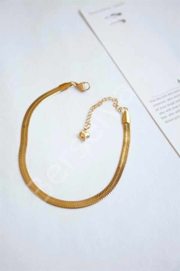 Çelik İtalyan Zincir Bileklik - Altın