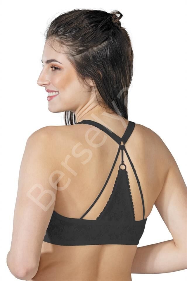 Siyah Emay 187 C Önden Açılır Balenli Sporcu Sütyen