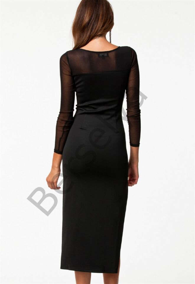 B100775 Uzun Kısa Moda Elbise