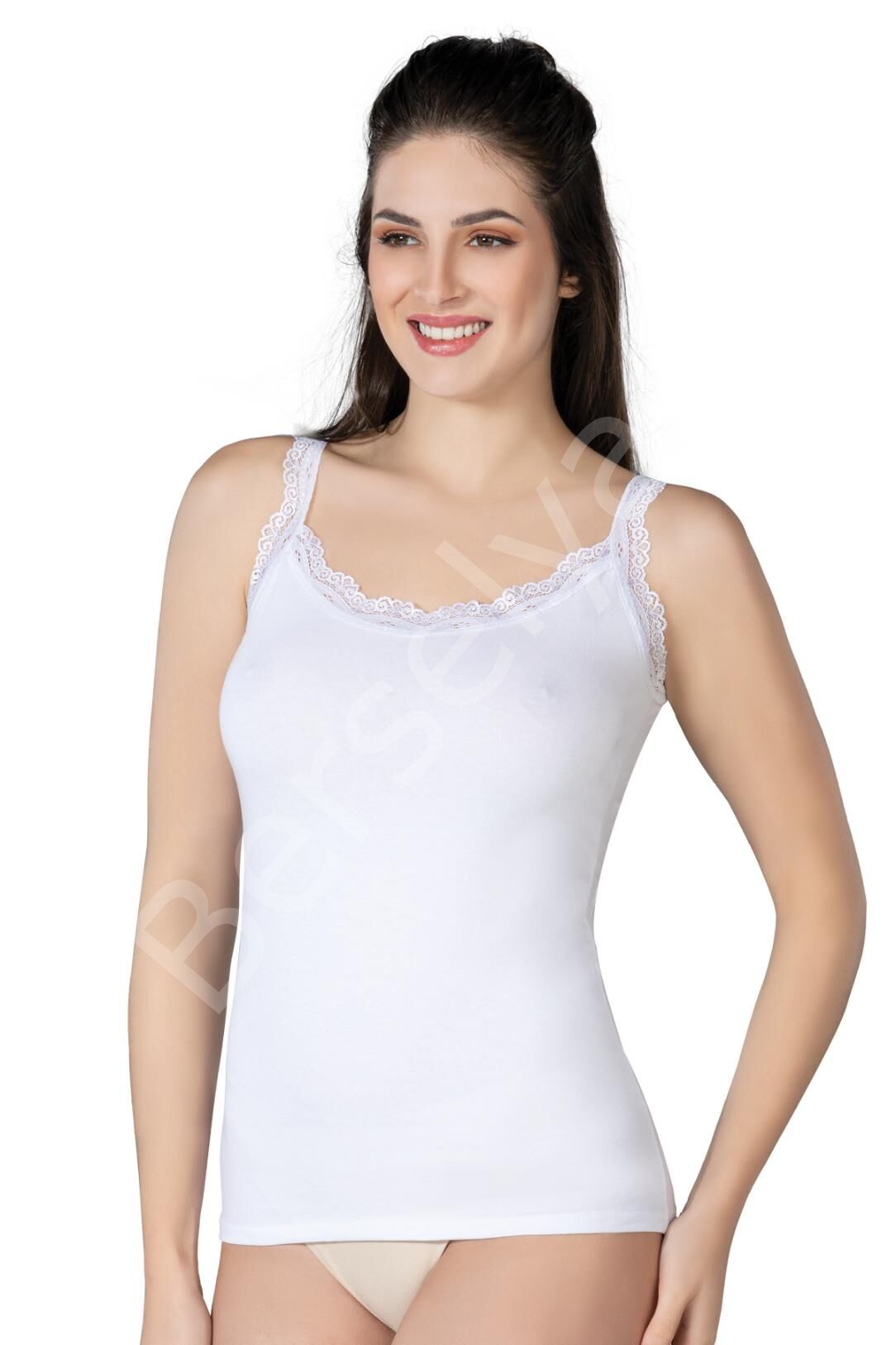 Beyaz Mı Emay 1411 Modal Cotton Dantelli Atlet