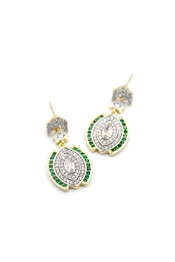 Taşlı Küpe - Yeşil