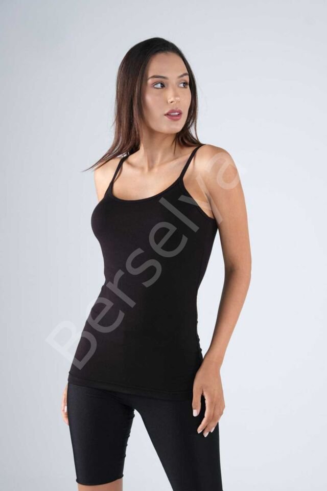 Bambu Kadın Askılı Atlet Siyah L-XL