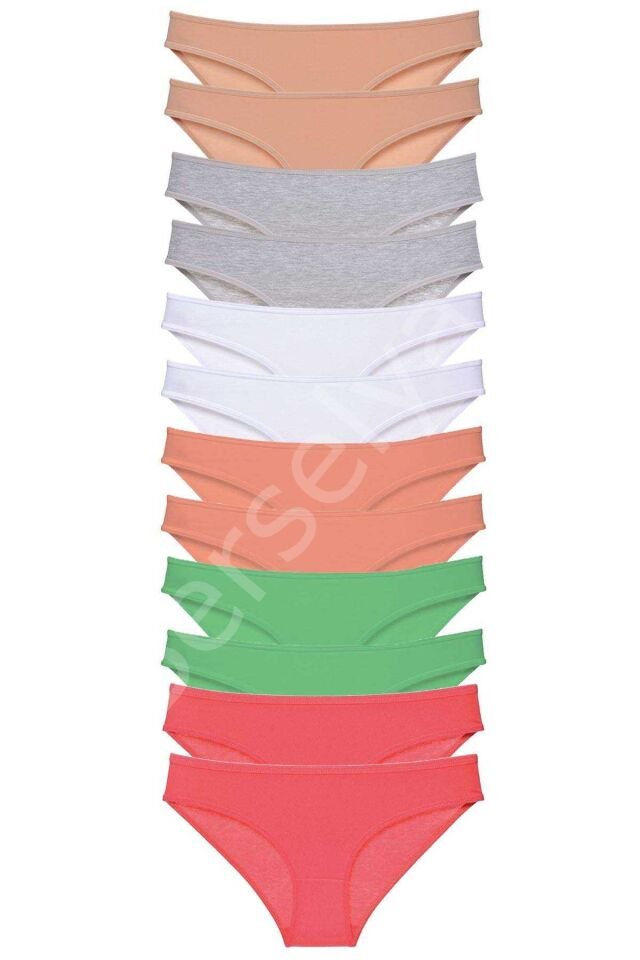 12 adet Süper Eko Set Likralı Kadın Slip Külot Set 6 S