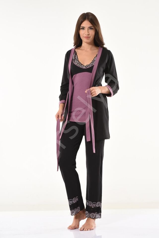 Dantel Detaylı Gecelik Sabahlık Takım 1043