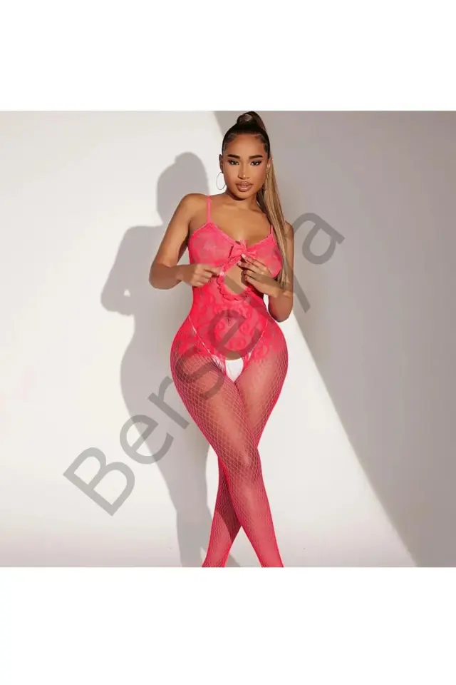 Pembe Fantezi Kadın Seksi  Vücut Çorabı