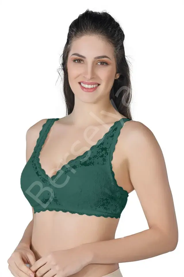 Yeşil Emay 188 C Pedli Dantelli Telli Toparlayıcı Sütyen