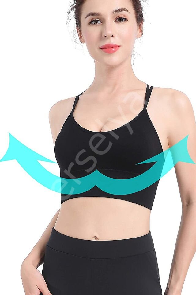 Kadın Siyah Çarpraz İpli Spor Büstiyer