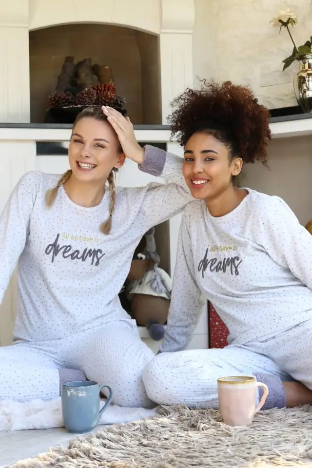Polar Kadın Pijama Takımı Ekru