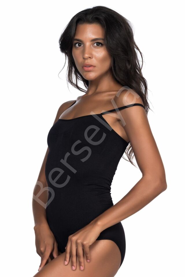 Siyah Mı Emay 1923 Soft İp Askılı Çıtçıtlı  Body