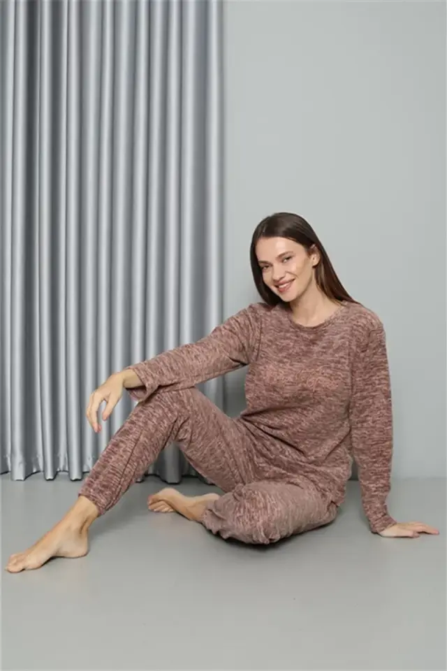 Polar Kadın Pijama Takımı Sütlü Kahve
