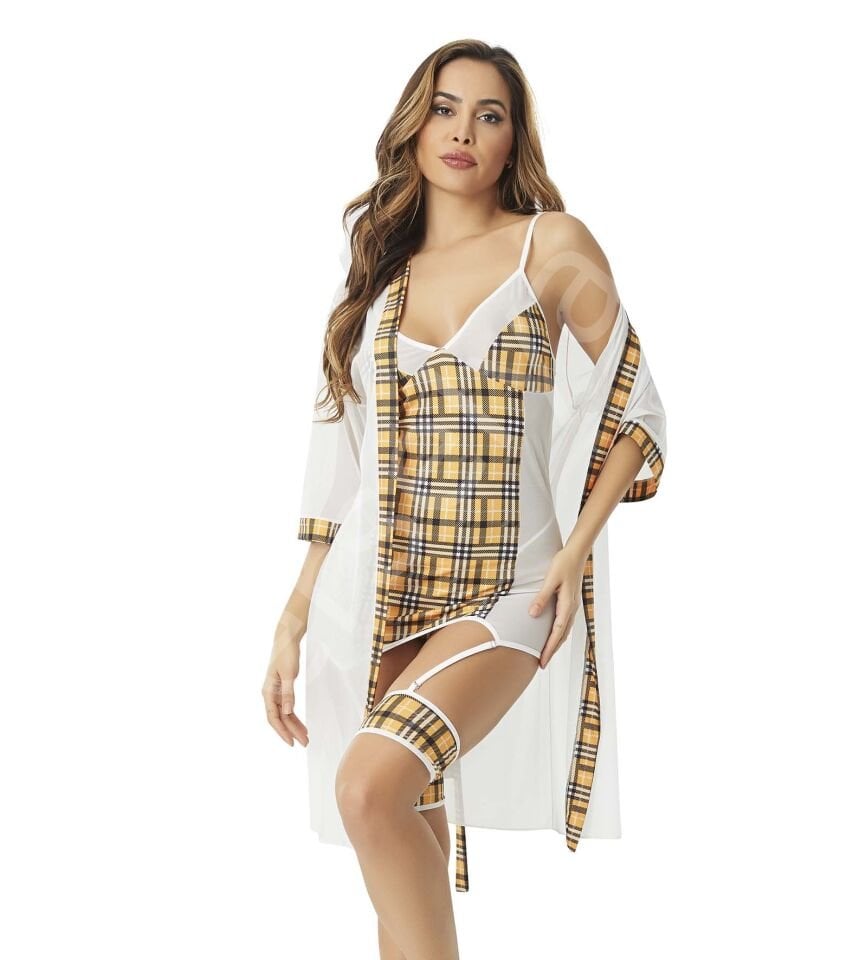 Beyaz 6 Lı Gecelik Takım 9053