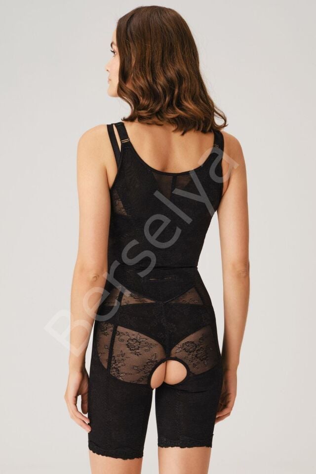Toparlayıcı Vücut İnceltici Dikişli Fermuarlı Uzun Paca Altı Açık Sıkı Badi Korse