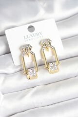 Pirinç Gold Renk Vintage Kadın Küpe