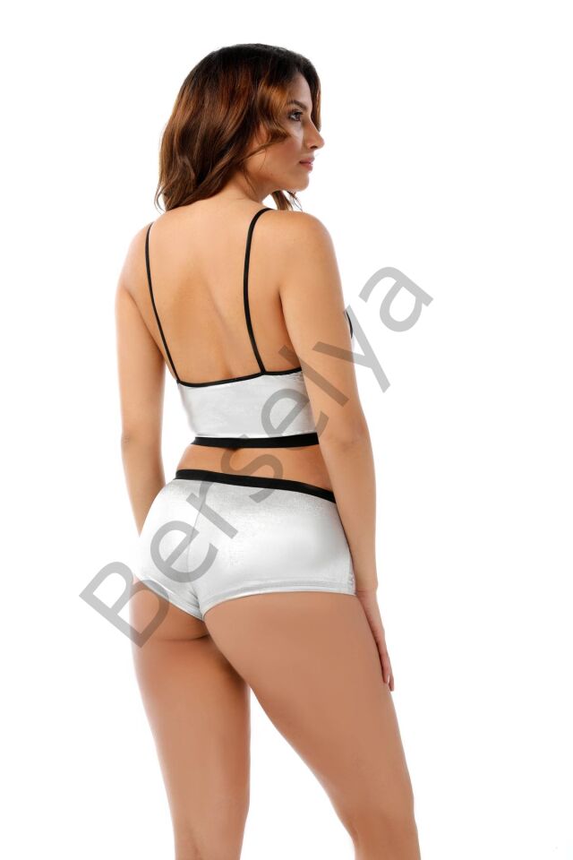 Gri Deri ( Lame ) Gecelik - 432