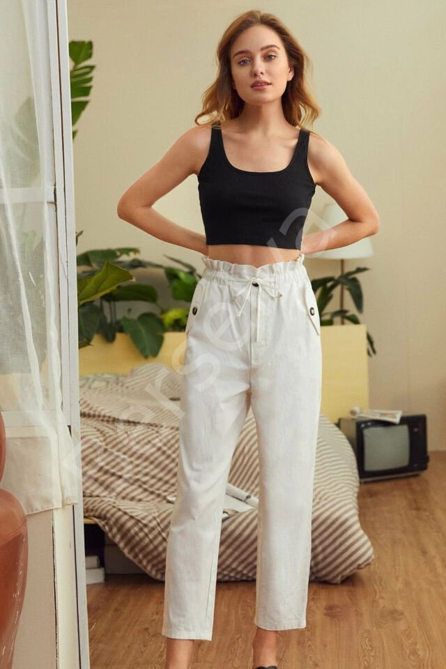 Kadın Siyah Kalın Askılı Crop Top Büstiyer