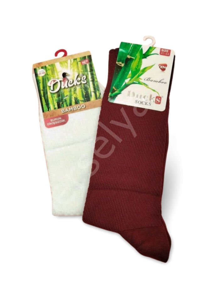 2 Çift Ducks Bambu Dikişsiz Çorap Renk1 40-45