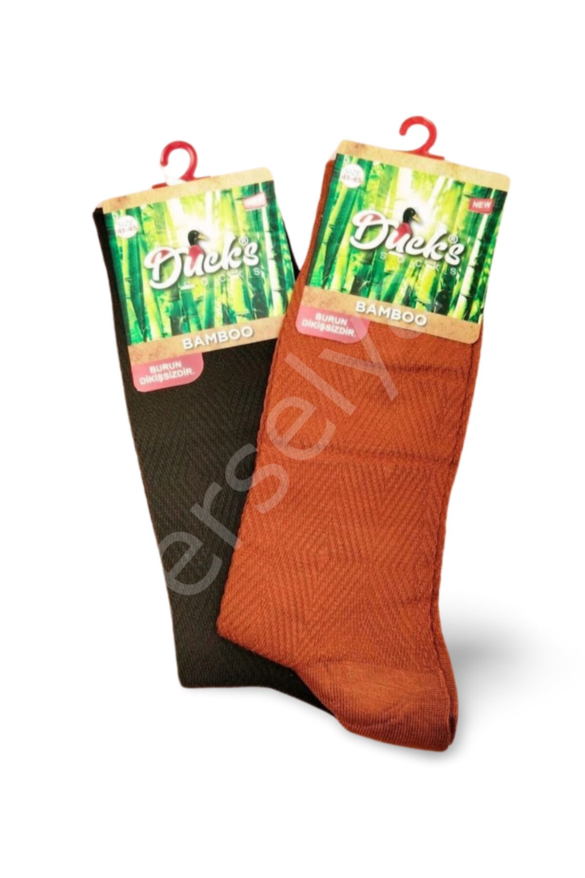 2 Çift Ducks Bambu Dikişsiz Çorap Renk2 40-45