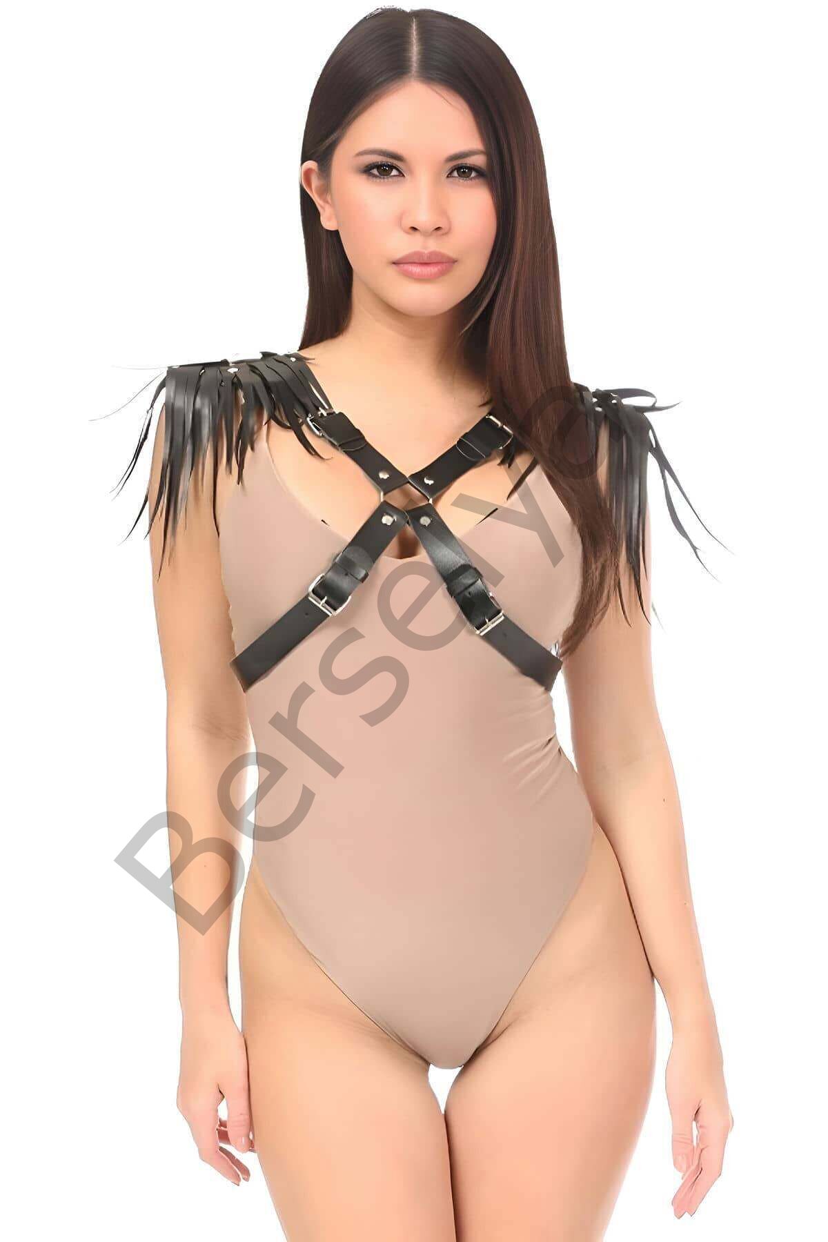 Kadın Omuzdan Püsküllü Göğüs Harness - Brf1240