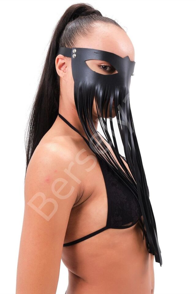 Fantezi Uzun Püsküllü Kadın Maske Ve Kelebek Külot Aksesuarı 800422