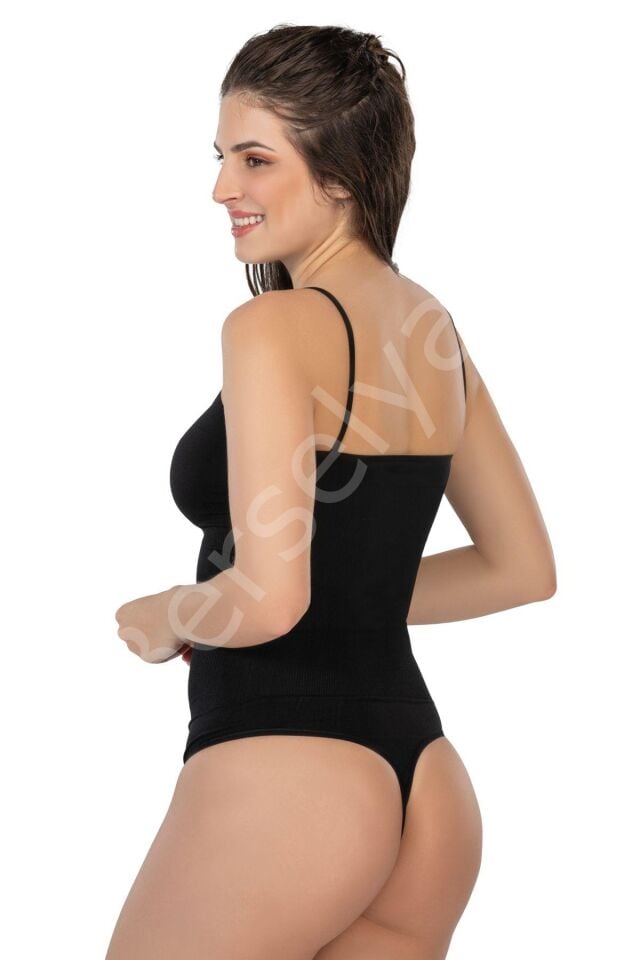 Siyah Mı Emay 1927 İp Askıllı Ripli String Body