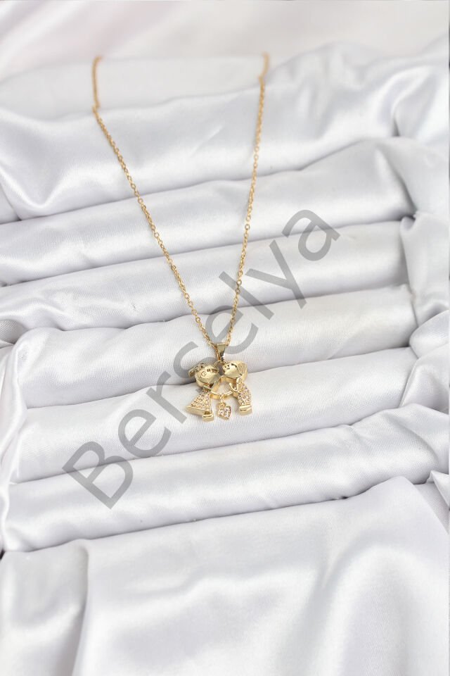 316L Çelik Zincir Gold Renk Erkek Kız Model Kadın Kolye