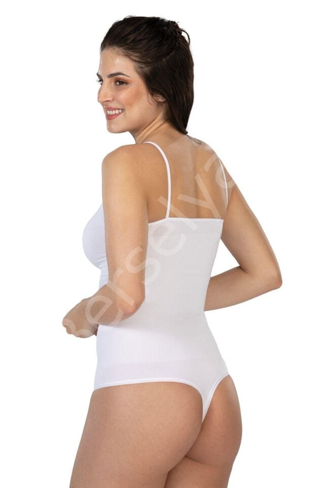 Beyaz Mı Emay 1927 İp Askıllı Ripli String Body