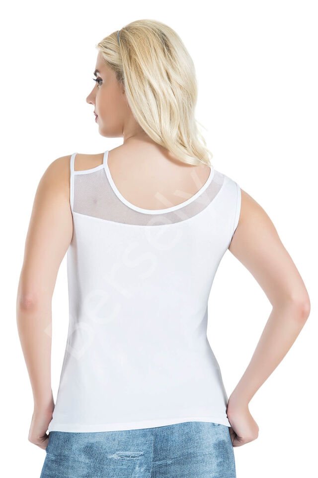 Geniş Transparan Askılı Kadın Atlet 180