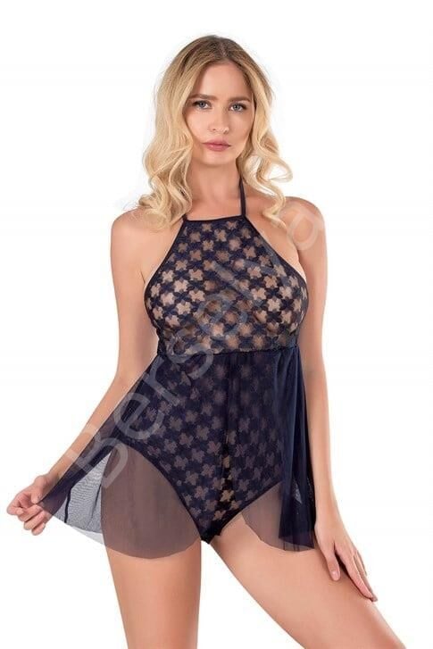 Lacivert Bodysuit Gecelik