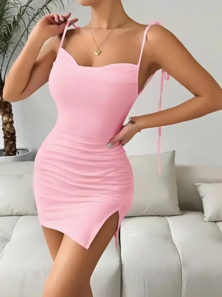 Kadın Pembe Club Fantezi Elbisesi Şık Tasarım