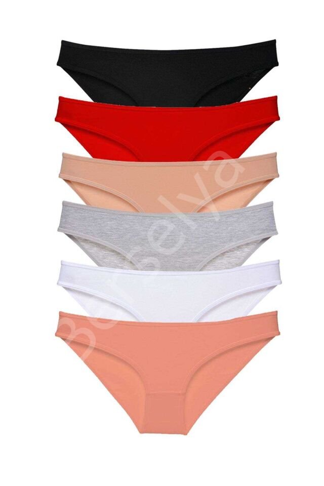 6 adet Süper Eko Set Likralı Kadın Slip Külot Renk 1 S