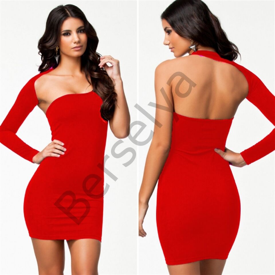 B100833 Asimetrik Mini Elbise