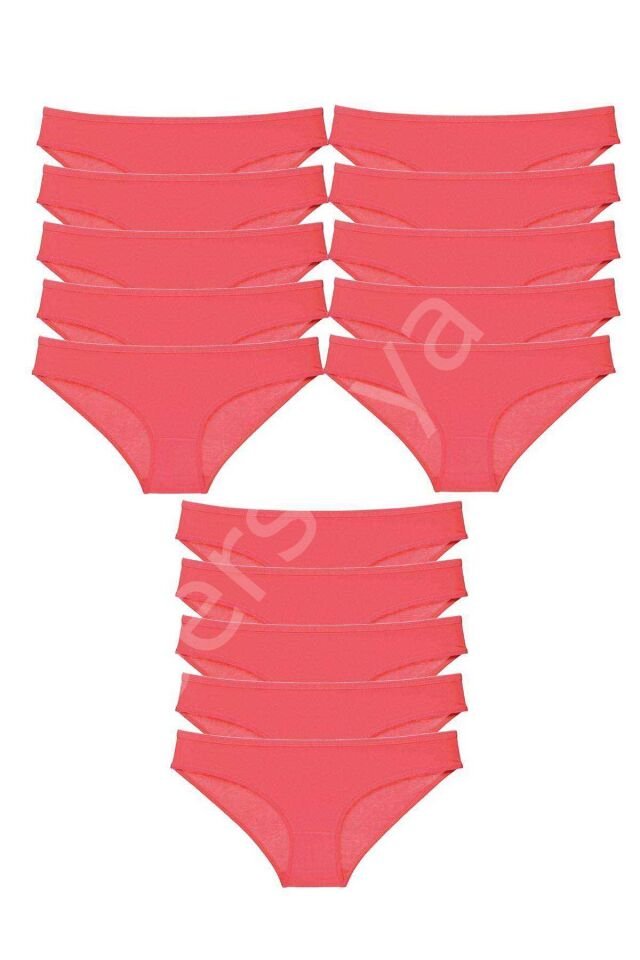 15 adet Süper Eko Set Likralı Kadın Slip Külot Fuşya M