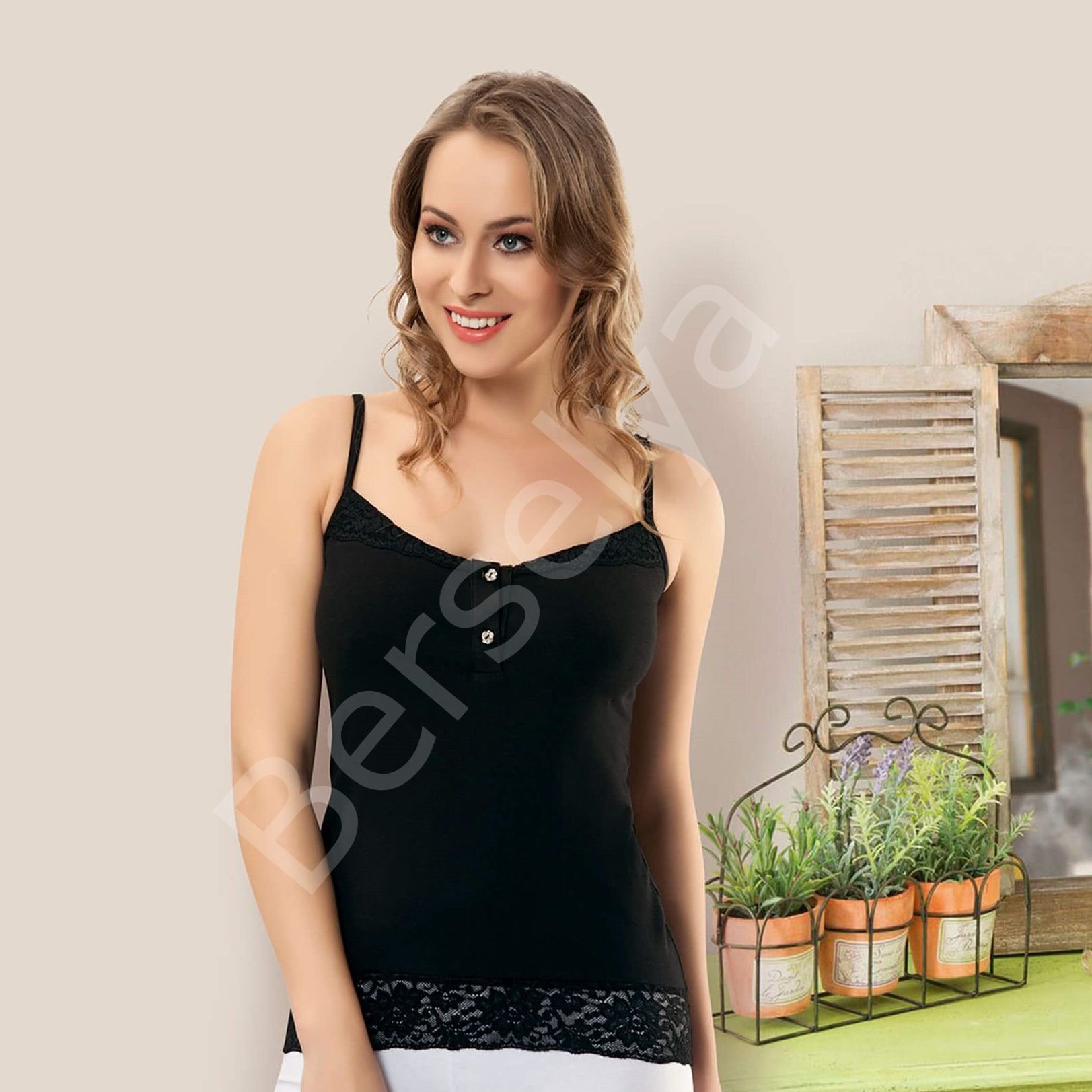 İnce Askılı Dantelli Kadın Atlet 168