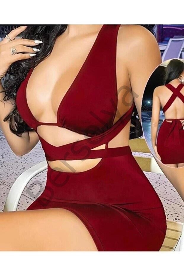 Kadın Kahverengi Elbise Fantezi 5080