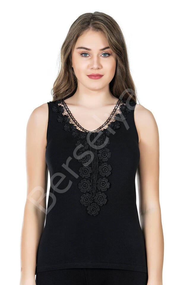 Güpürlü Sıfır Kol Kadın Atlet 155