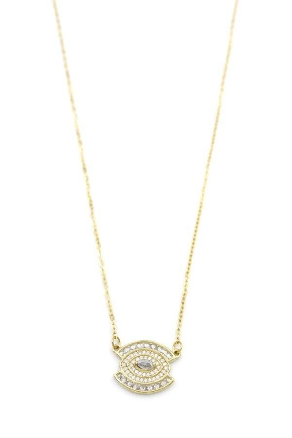 Taşlı Göz Kolye - Altın