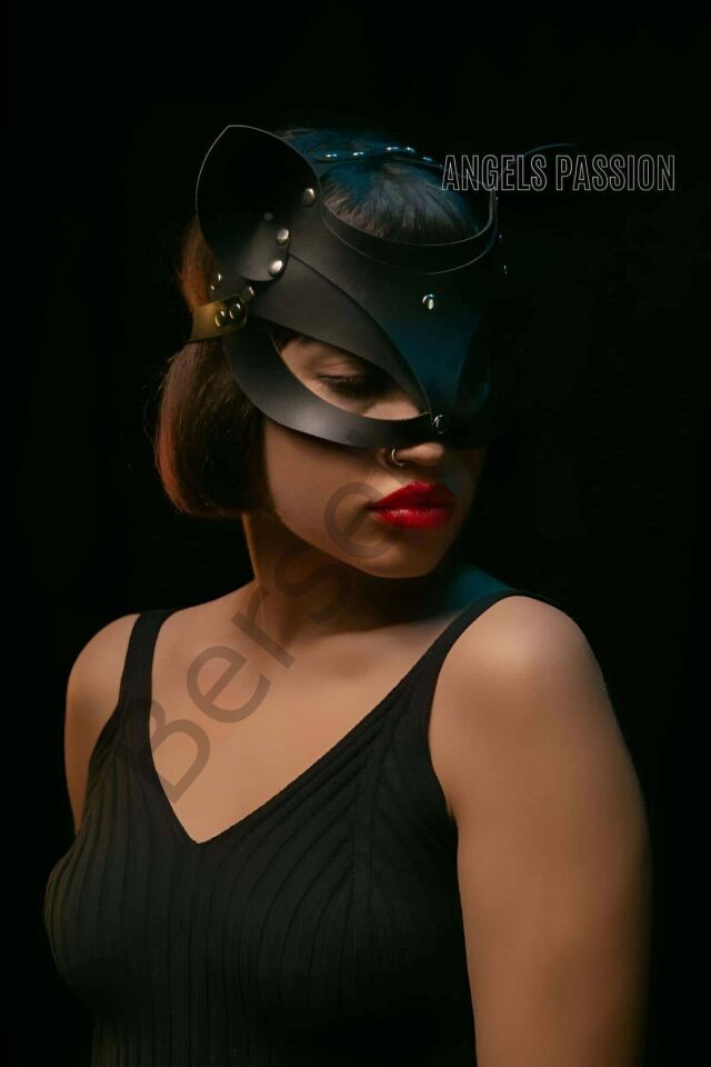 Deri Kedi Maskesi - Deri Maske - Seksi Maske - Brf558