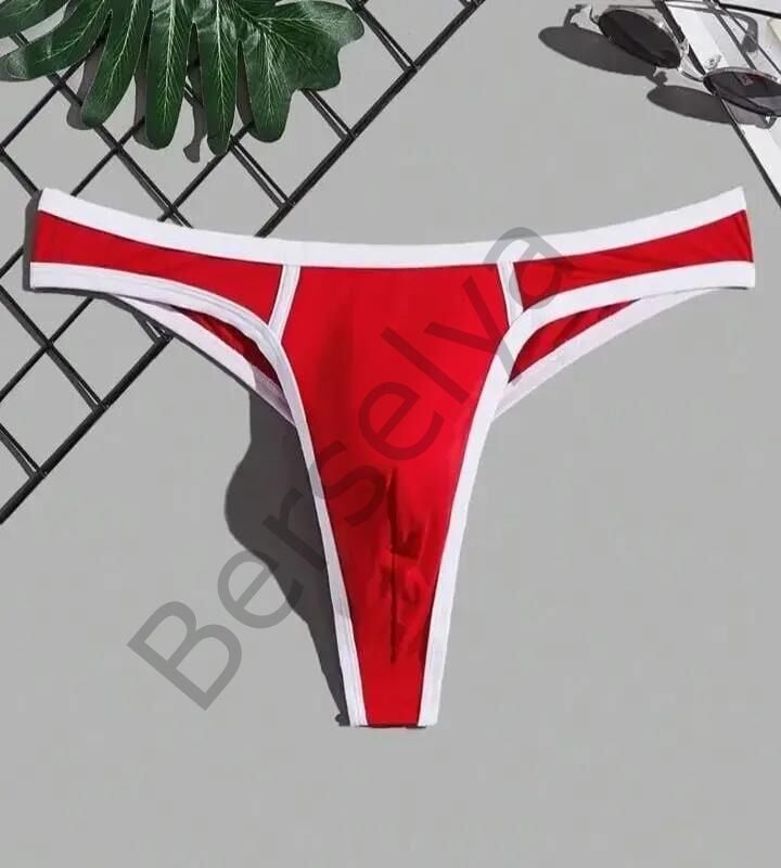 Erkek  Biyeli Kırmızı Tanga