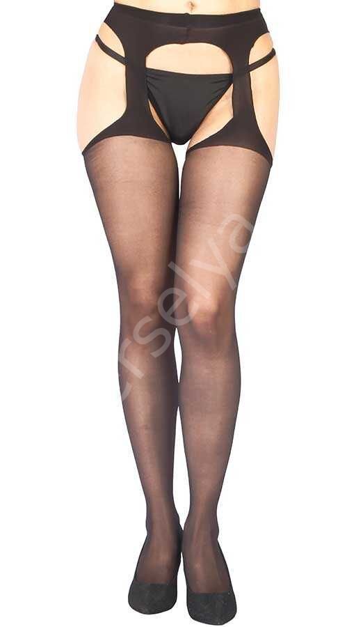 Siyah Özel Bölgesi Açık Fantazi Külotlu Çorap Brf0367
