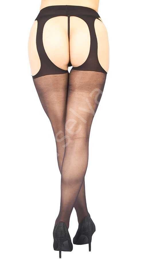 Siyah Özel Bölgesi Açık Fantazi Külotlu Çorap Brf0367